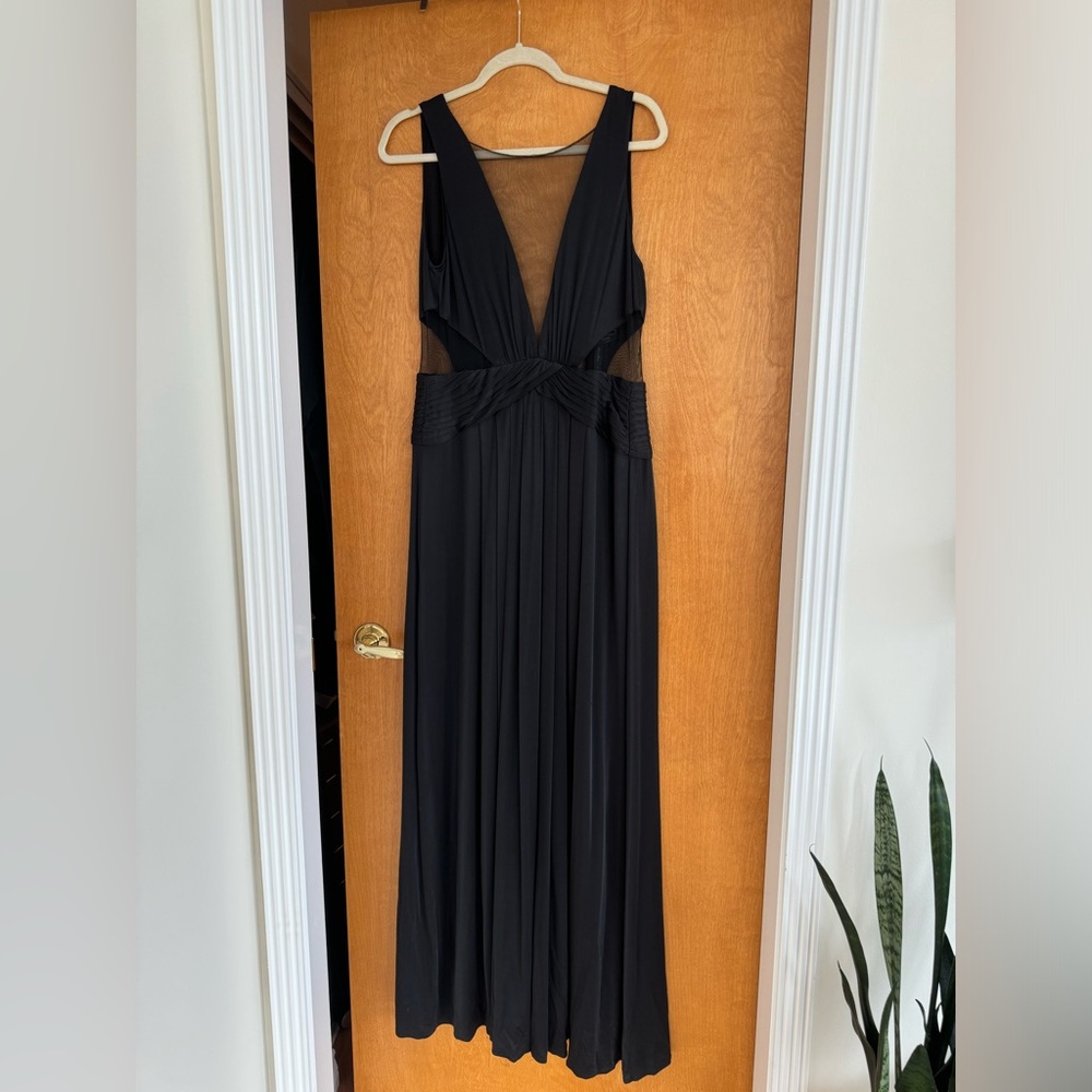 BCBG Black Mesh Cut Out Dress